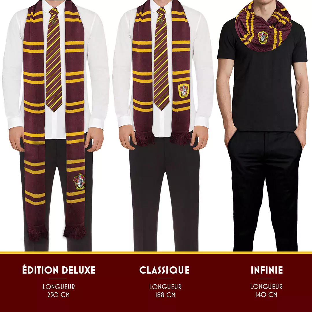 Echarpe deluxe - Gryffondor pourpre et or - Harry Potter - Comparaison
