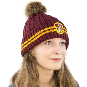 Bonnet à Pompon - Gryffondor pourpre et or - Harry Potter femme