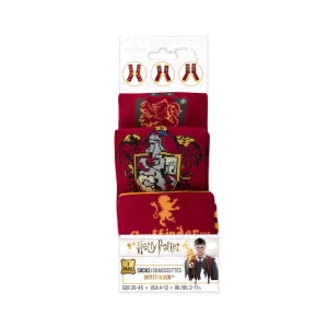 Lot 3 paires de Chaussettes Gryffondor - Du 35 au 45 - Harry Potter emballées