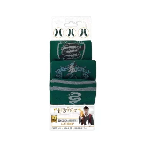 Lot 3 paires de Chaussettes Serpentard - Du 35 au 45 - Harry Potter emballées