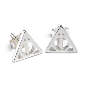 ESE0054 Clous doreilles en argent 925eme Reliques de la mort 1