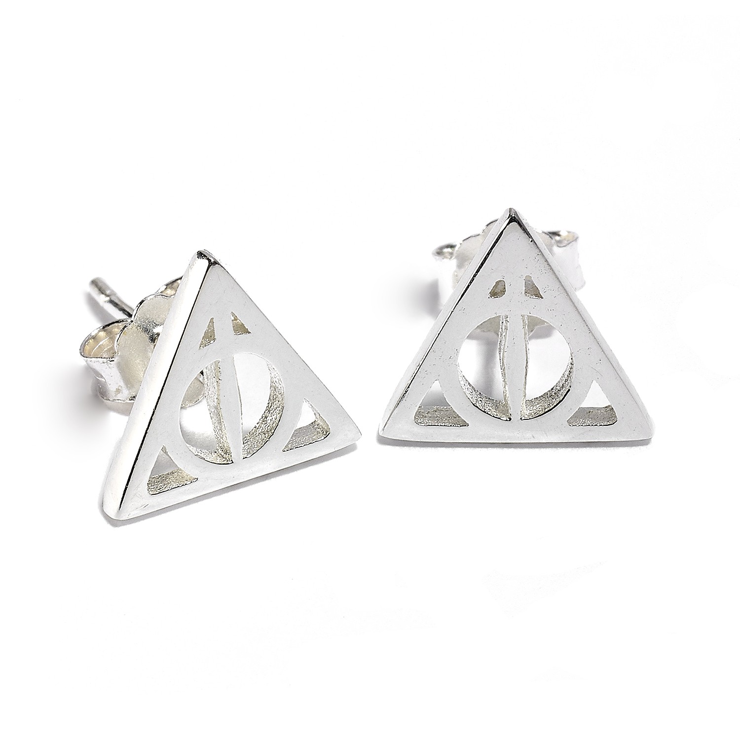 ESE0054 Clous doreilles en argent 925eme Reliques de la mort 1