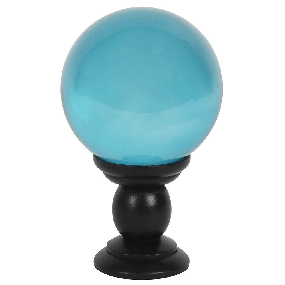 FT 54830 Large Teal Crystal Ball on Stand 1