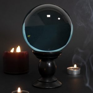 FT 54830 Large Teal Crystal Ball on Stand 2