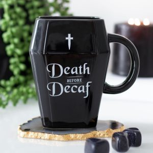 GT 80522 Tasse en forme de cercueil La mort avant le decafeine 1
