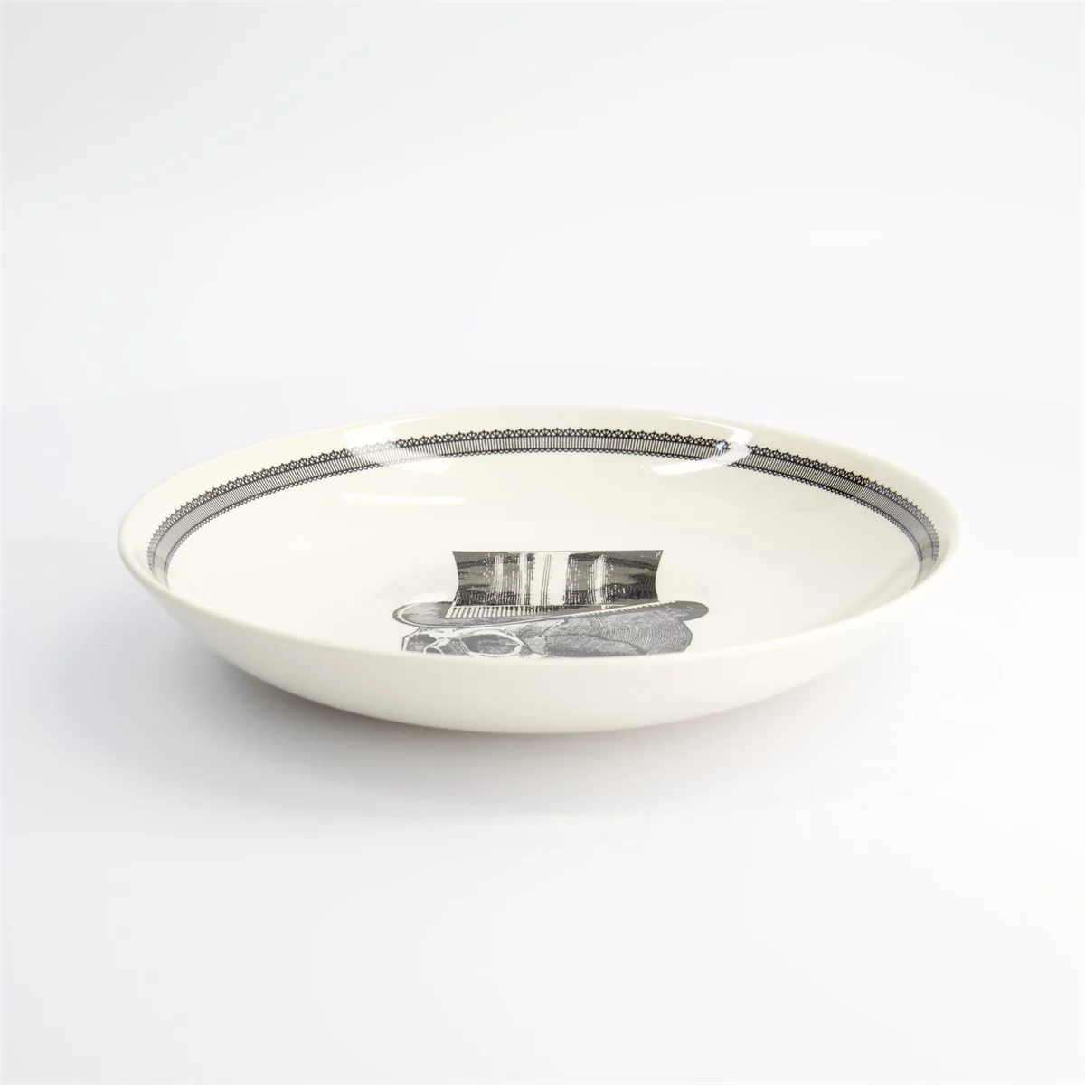assiette creuse skull "top hat" 24cm homelab by royal stafford