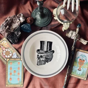 assiette creuse skull "top hat" 24cm homelab by royal stafford