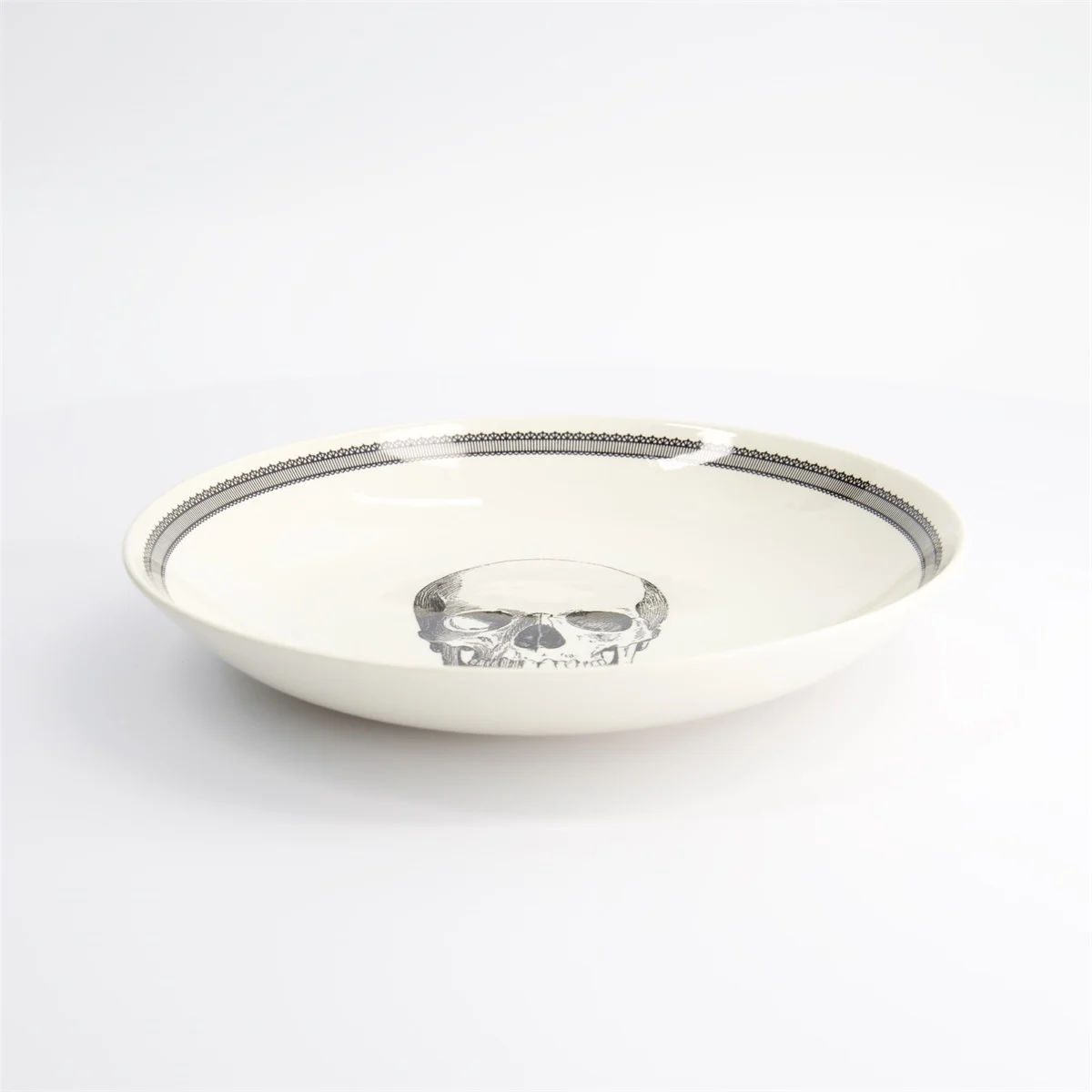 assiette creuse tête de mort "skull" 24cm homelab by royal stafford