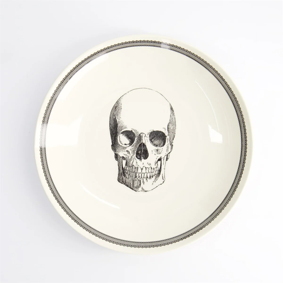 assiette creuse tête de mort "skull" 24cm homelab by royal stafford