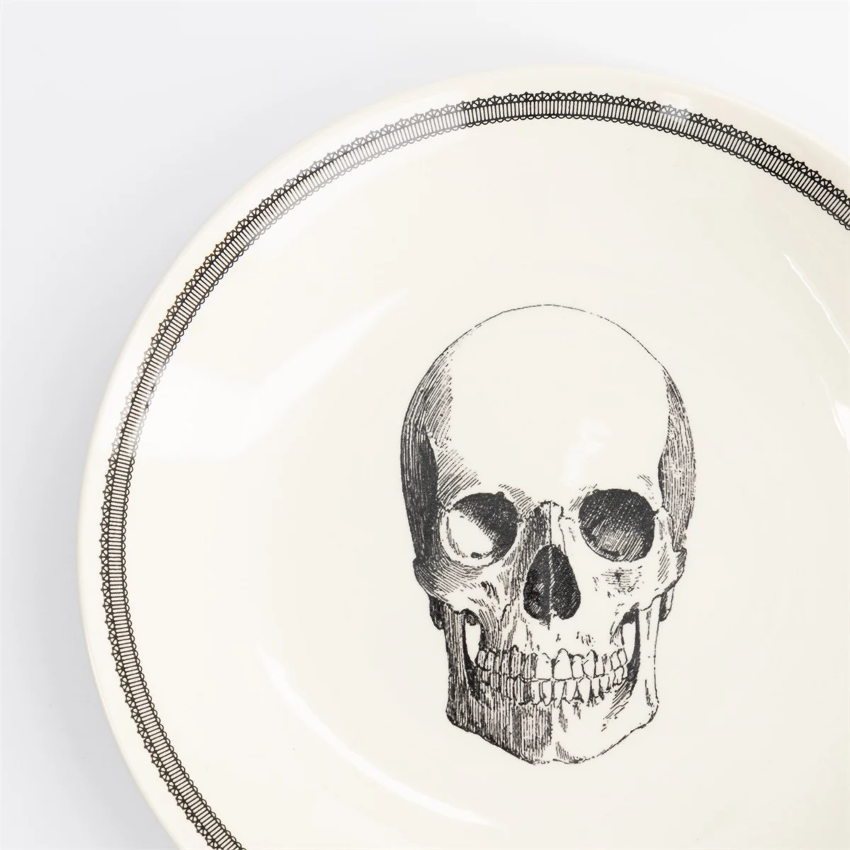 assiette creuse tête de mort "skull" 24cm homelab by royal stafford