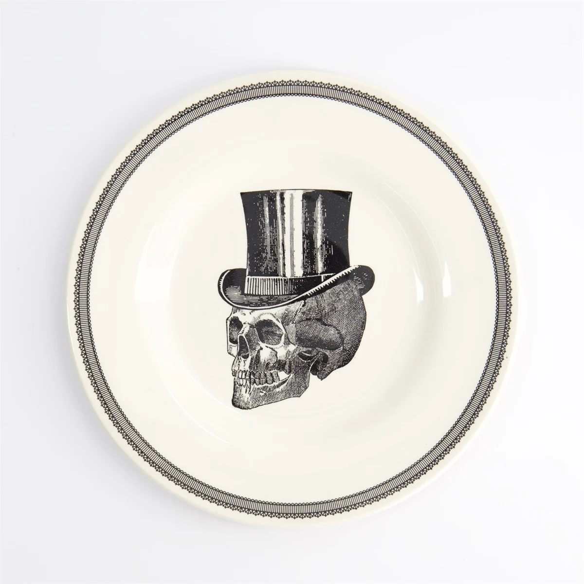 assiette plate skull "top hat" 21cm homelab by royal stafford