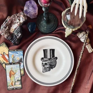 assiette plate skull "top hat" 21cm homelab by royal stafford