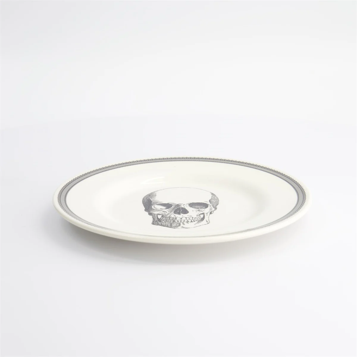 assiette plate tête de mort "skull" 21cm homelab by royal stafford