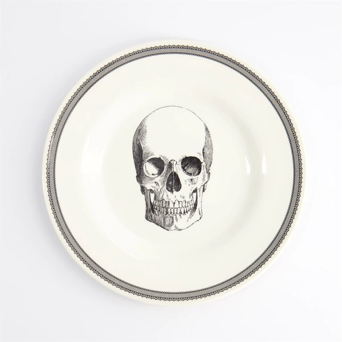 assiette plate tête de mort "skull" 21cm homelab by royal stafford