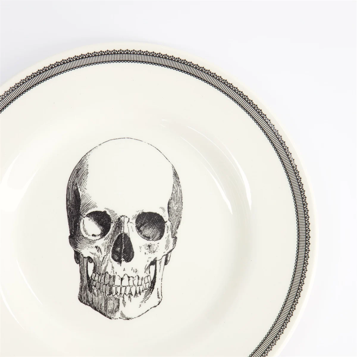 assiette plate tête de mort "skull" 21cm homelab by royal stafford