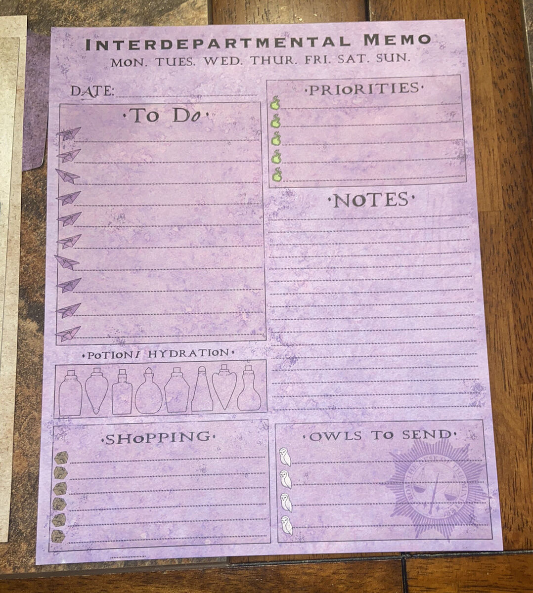Bloc Notes du Ministere de la Magie The Wizarding Trunk 2