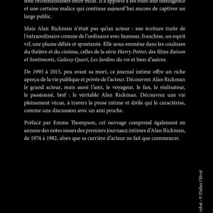 LIVRE Le journal d'Alan Rickman 8