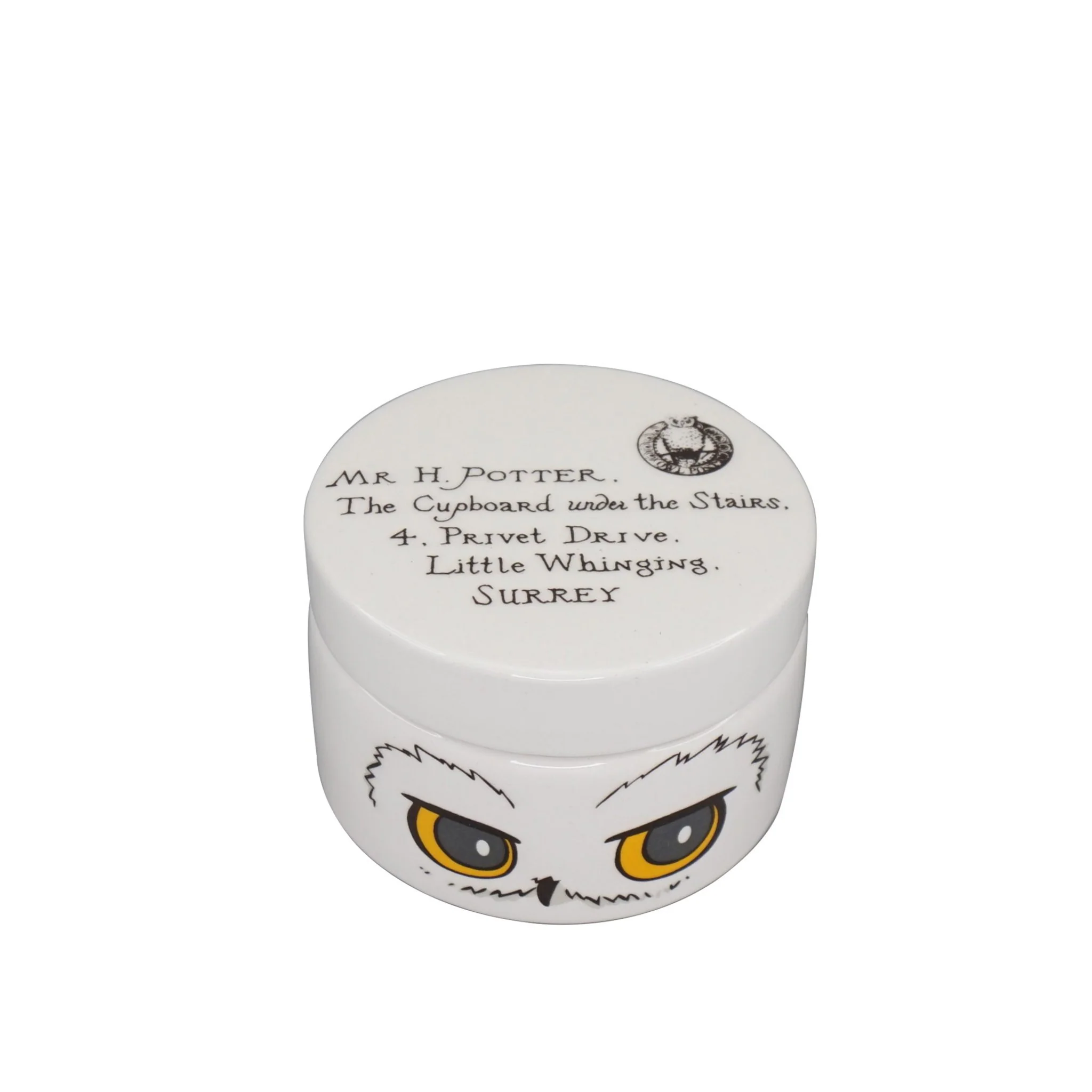 SBOXHP03 Boite Ronde Harry Potter en Ceramique Hedwige Half Moon Bay 3