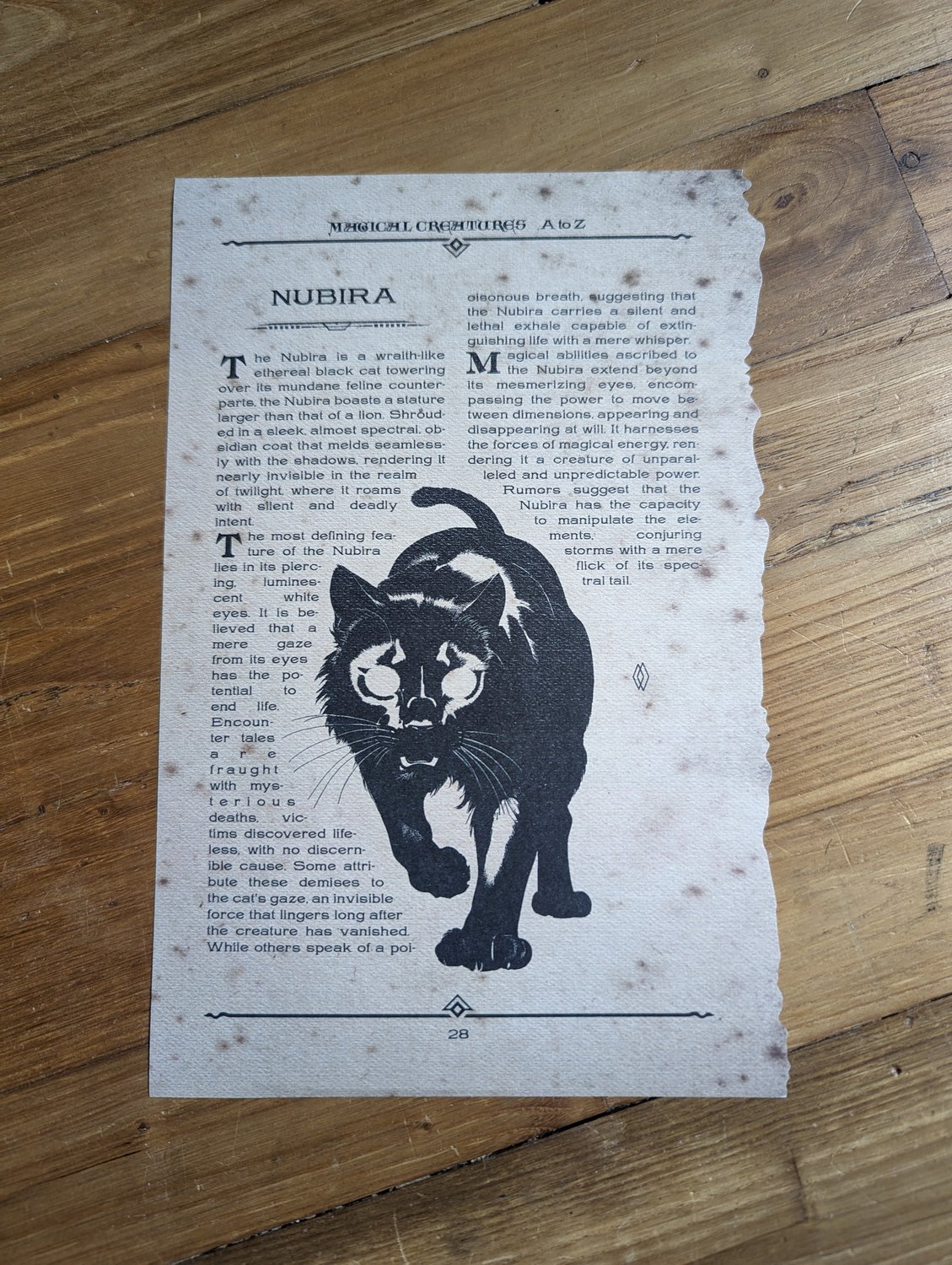 Page des Creatures Magiques Naga Nubira The Wizarding Trunk 1