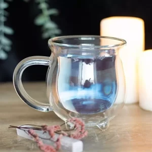 Tasse de chaudron en verre transparent a double paroi 4