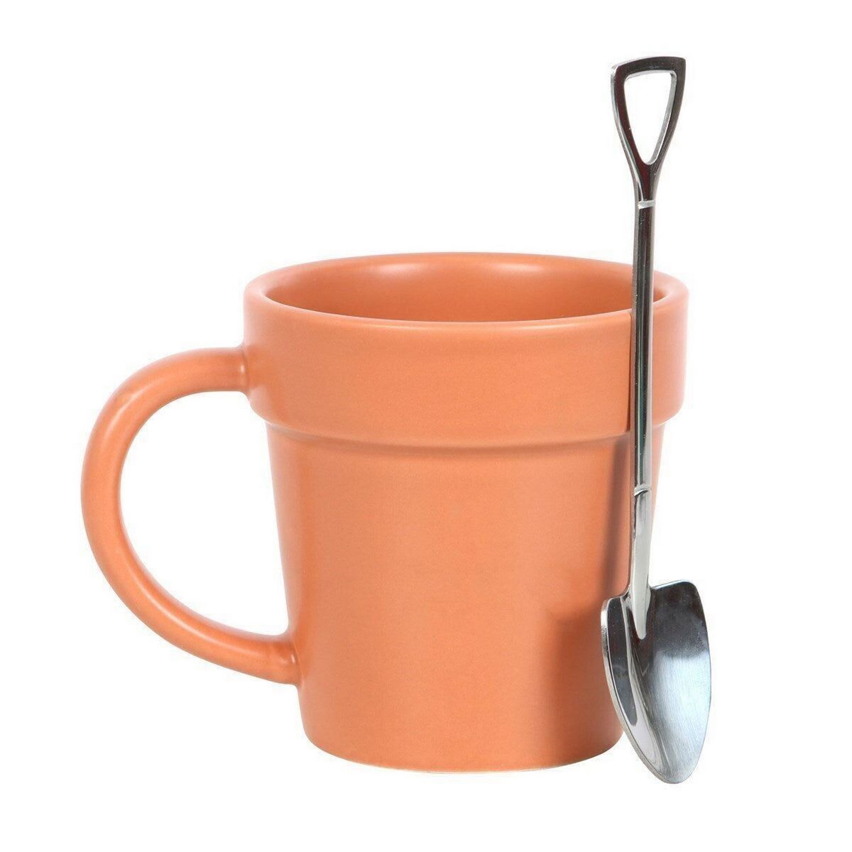 tasse en forme de pot de fleurs et sa cuillère pelle something different