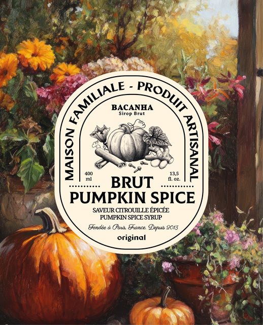 sirop brut de pumpkin spice citrouille épicée bacanha