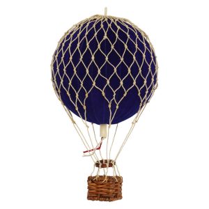 montgolfière en velours bleu floating the skies authentic models
