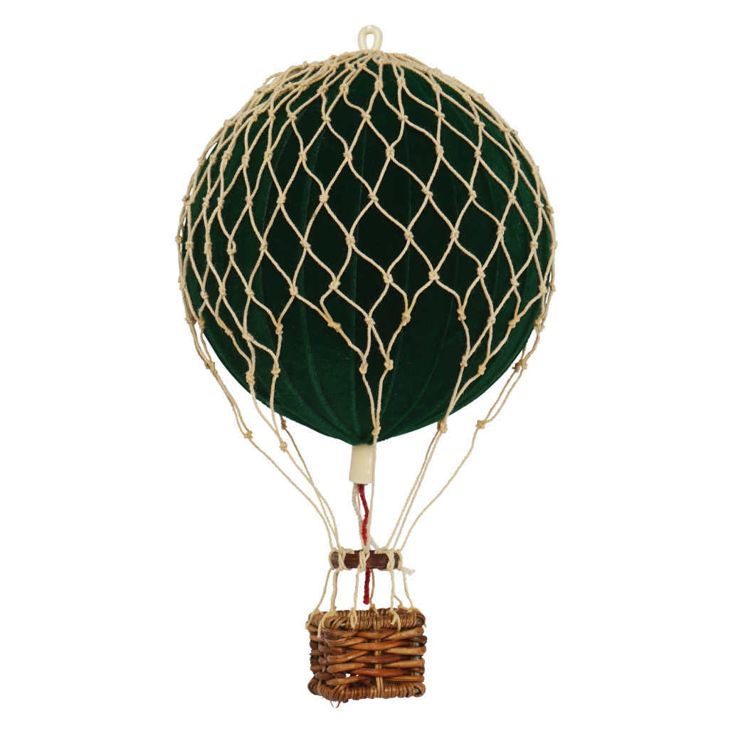montgolfière en velours vert floating the skies authentic models