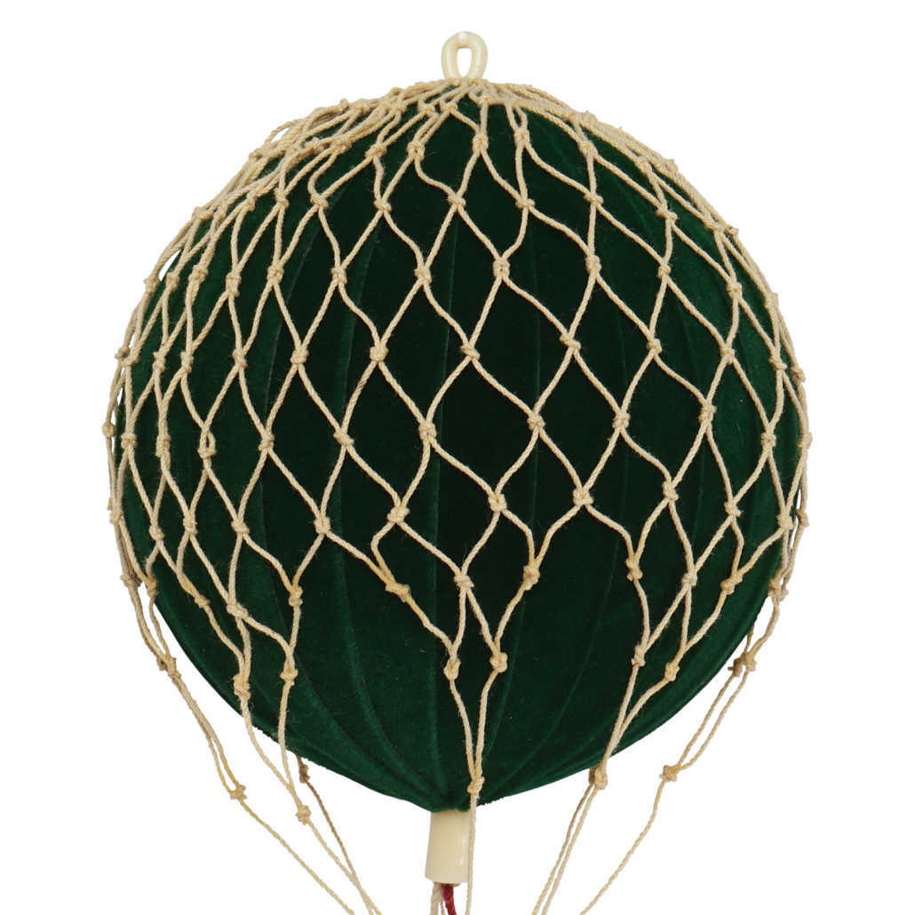 montgolfière en velours vert floating the skies authentic models