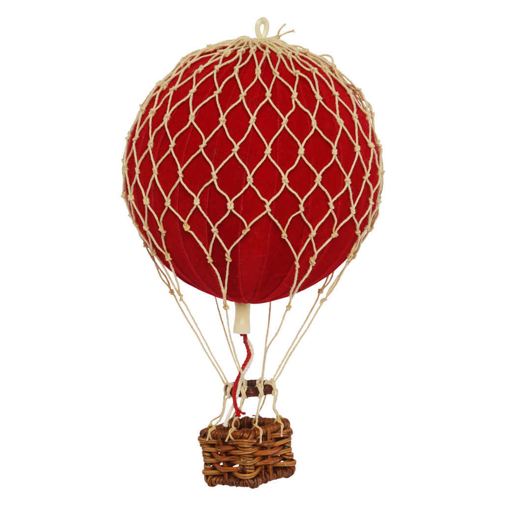 montgolfière en velours rouge floating the skies authentic models