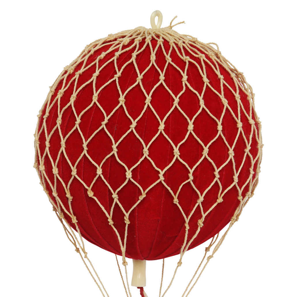 montgolfière en velours rouge floating the skies authentic models