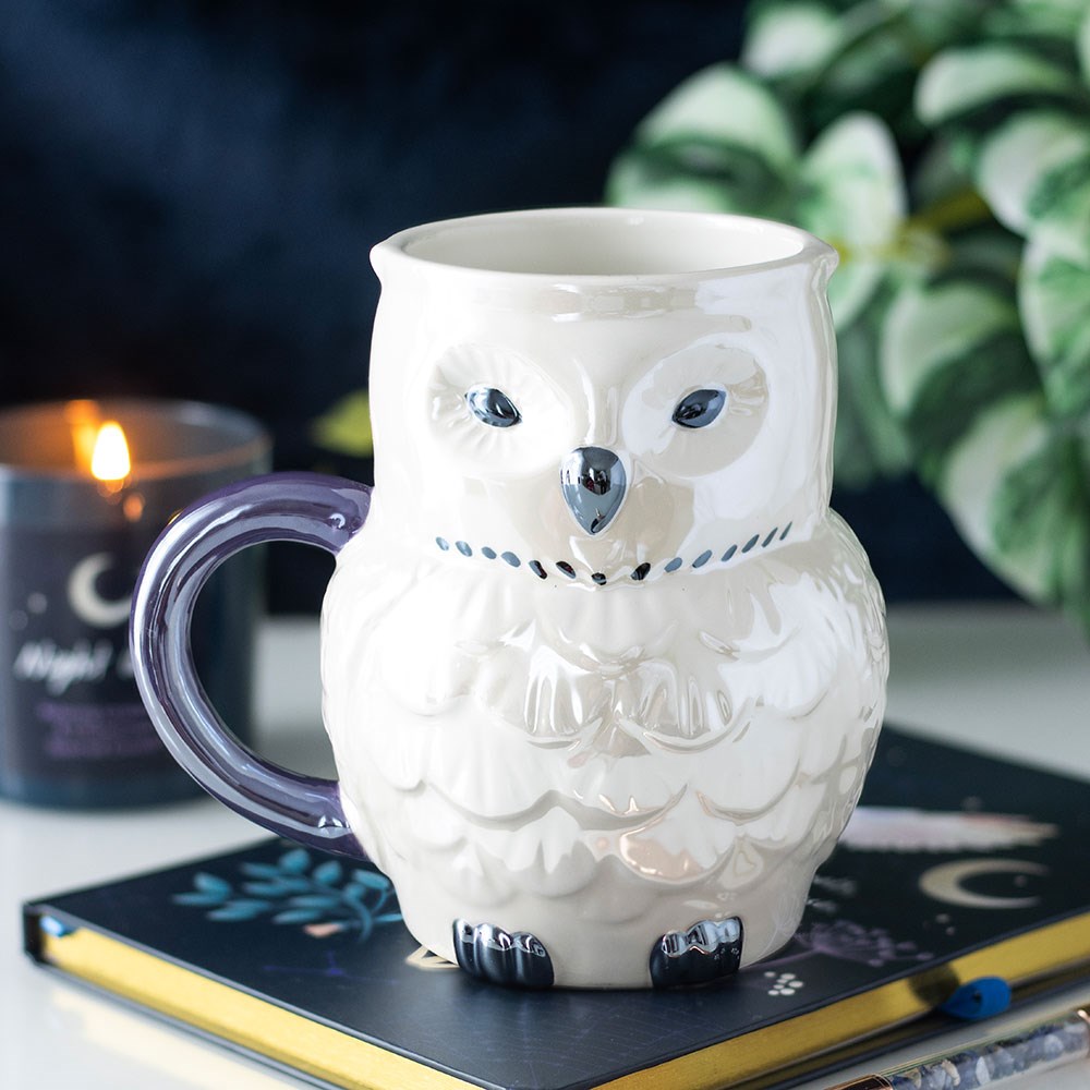 tasse irisée en forme de hibou something different