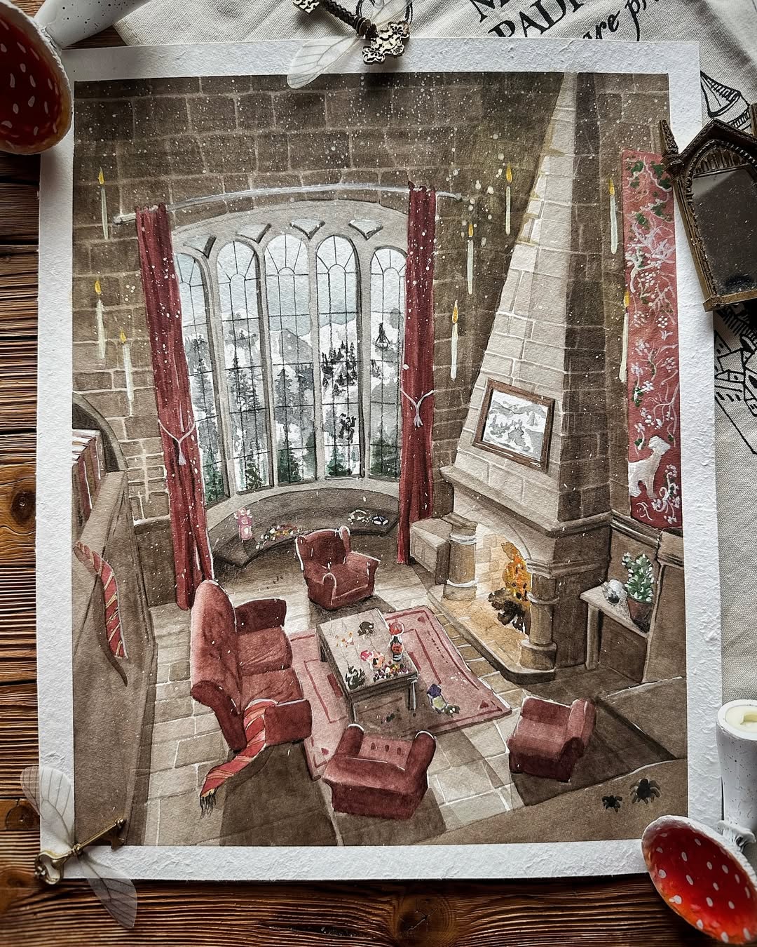 affiche de la salle commune de gryffondor the wizarding trunk
