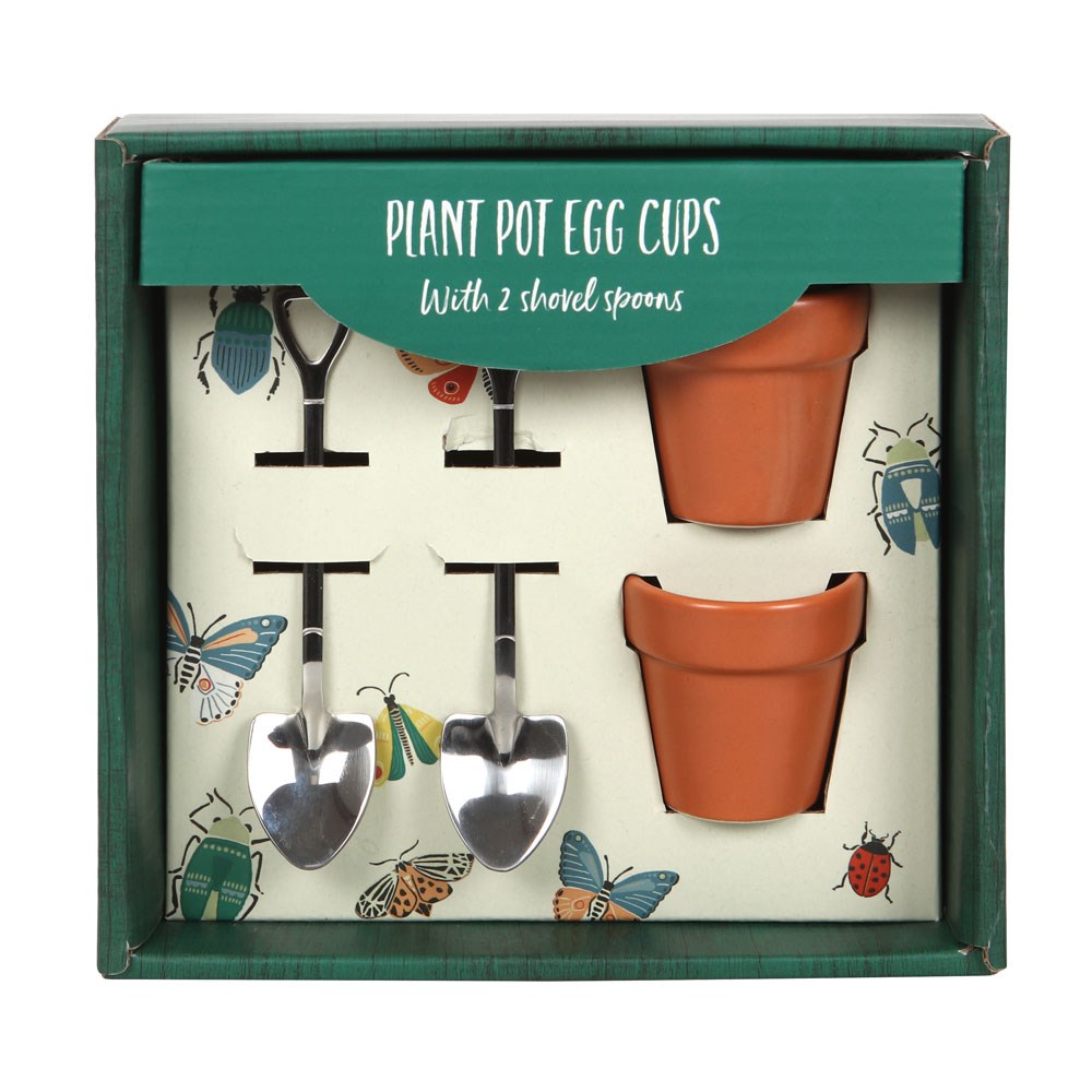 coquetiers pots de fleurs avec cuillères pelles something different