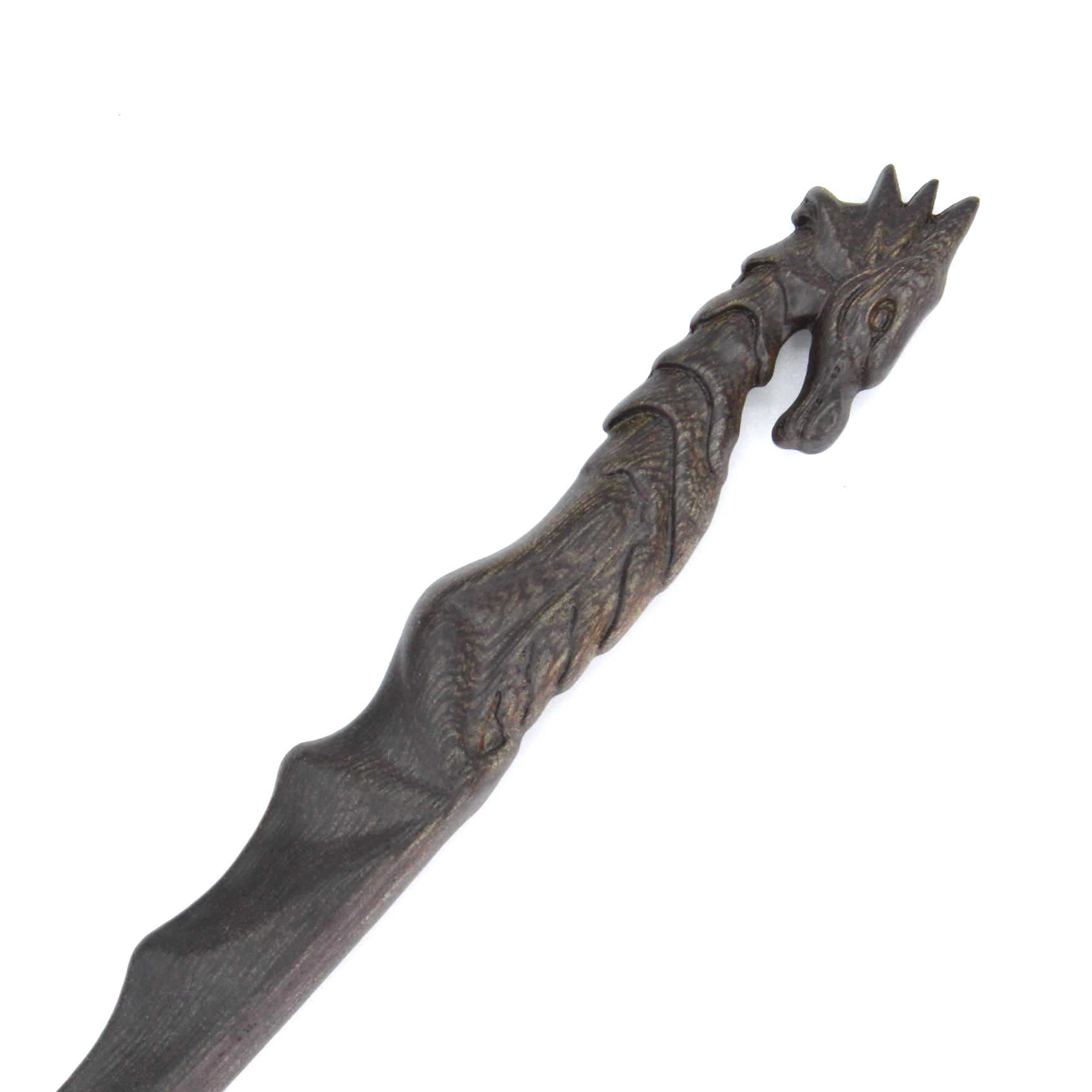 baguette magique en bois sculpté dragon ou sombral handicraftviet