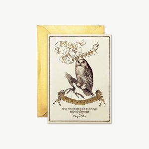 carte pliée “eeylops owl emporium – affiche du chemin de traverse” – minalima