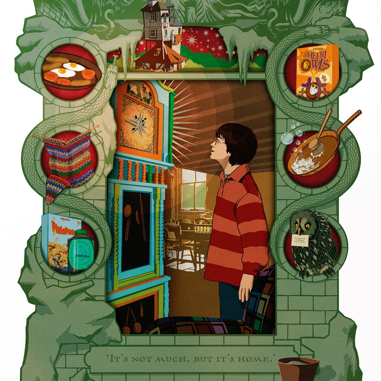 carte postale “it's not much, but it's home” – minalima