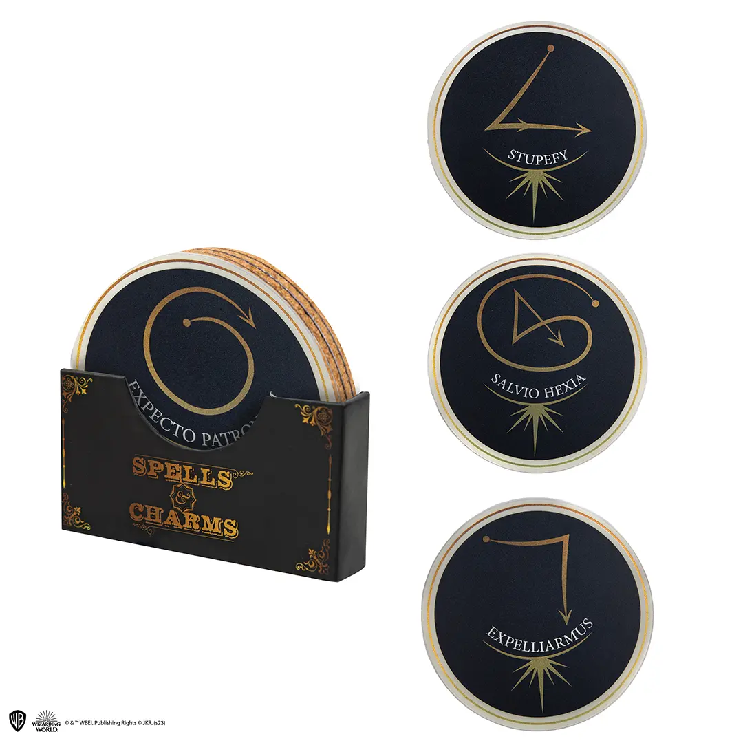 lot de 4 sous verre harry potter enchantements cinereplicas