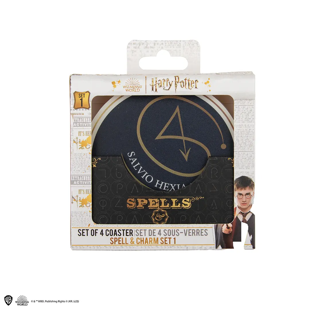 lot de 4 sous verre harry potter enchantements cinereplicas