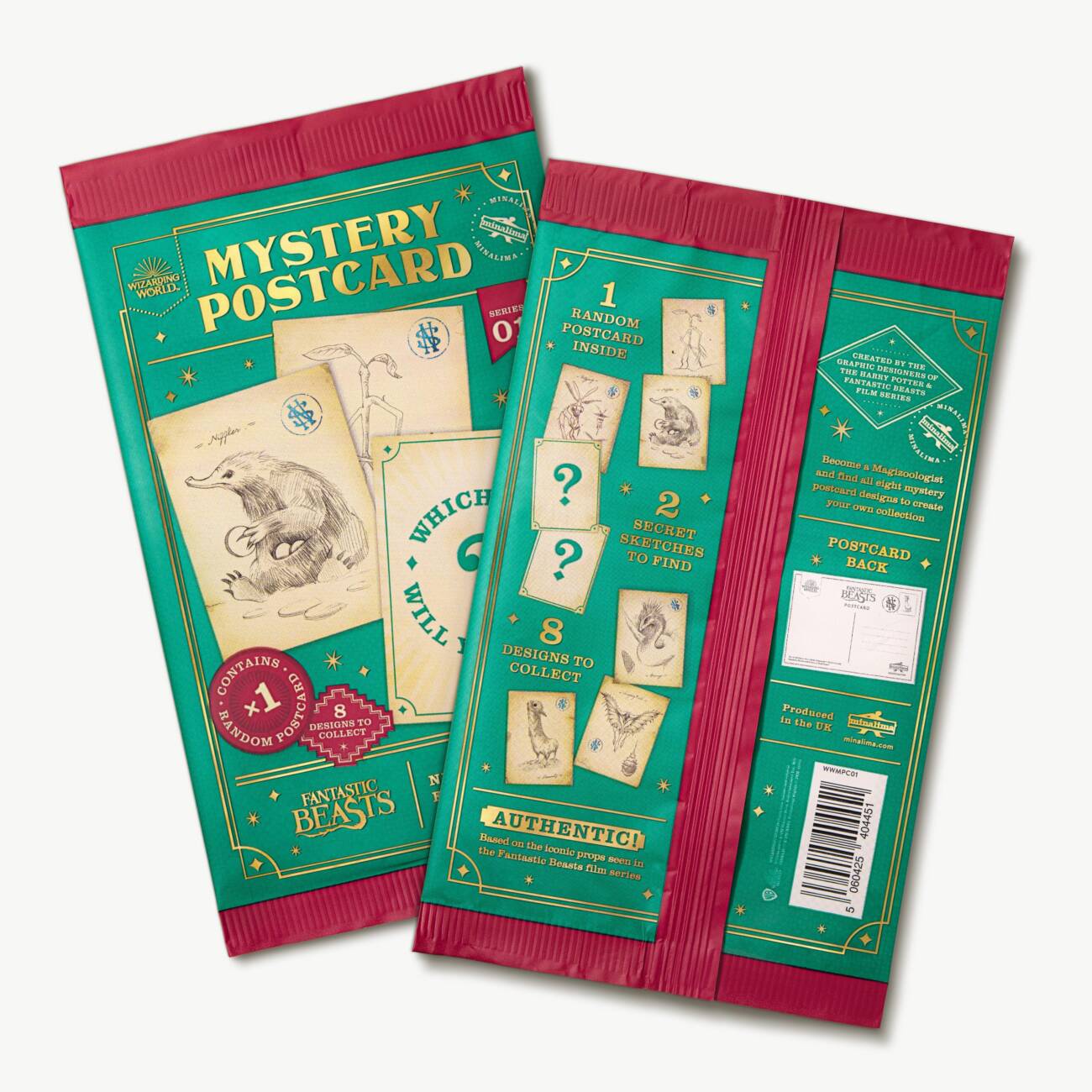 carte postale mystère animaux fantastiques journal de terrain de newt scamander