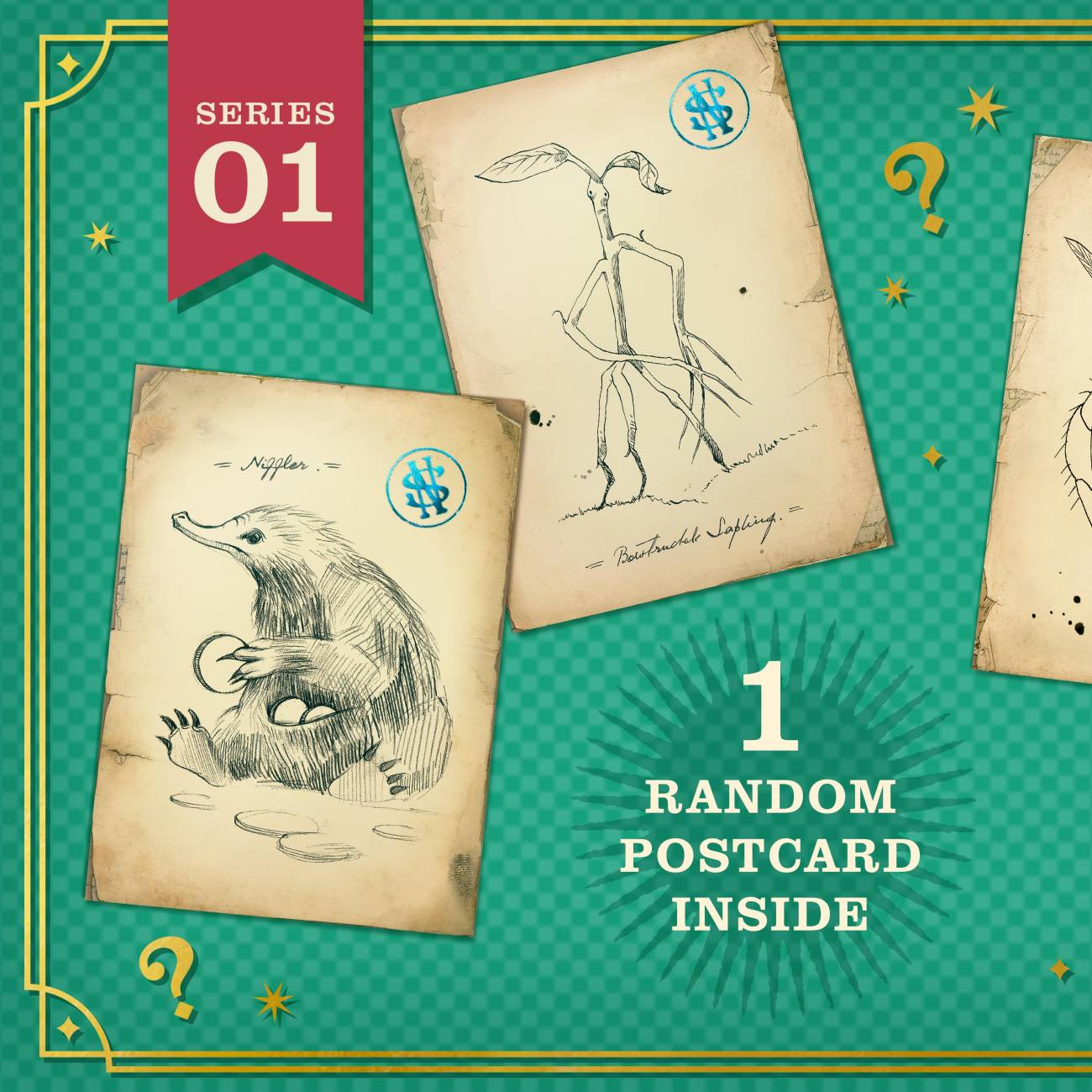 carte postale mystère animaux fantastiques journal de terrain de newt scamander