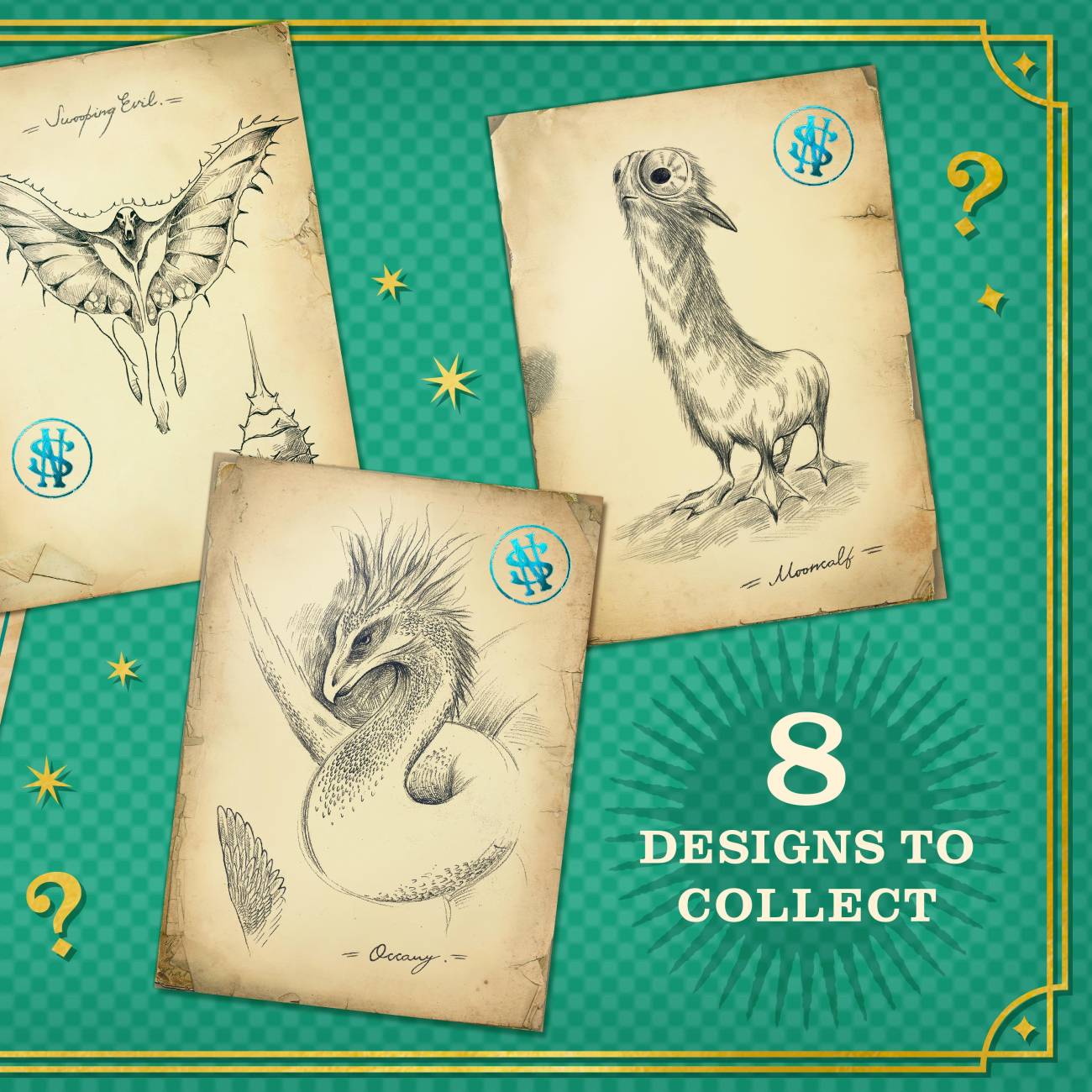 carte postale mystère animaux fantastiques journal de terrain de newt scamander