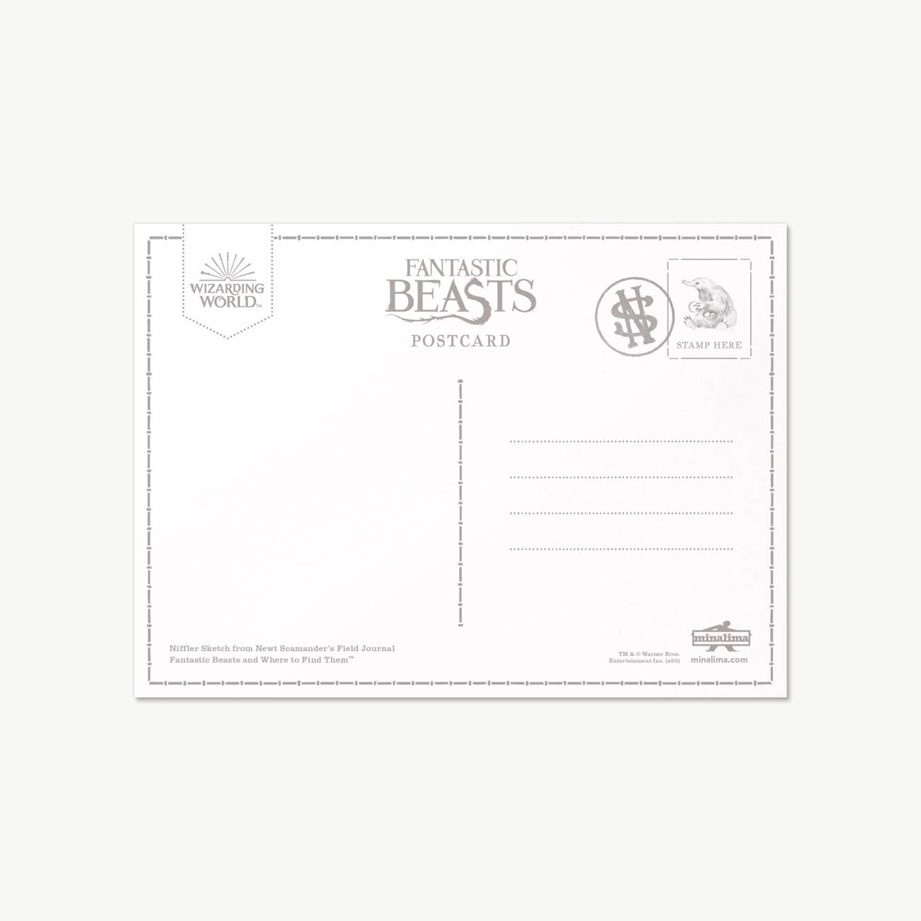 carte postale mystère animaux fantastiques journal de terrain de newt scamander