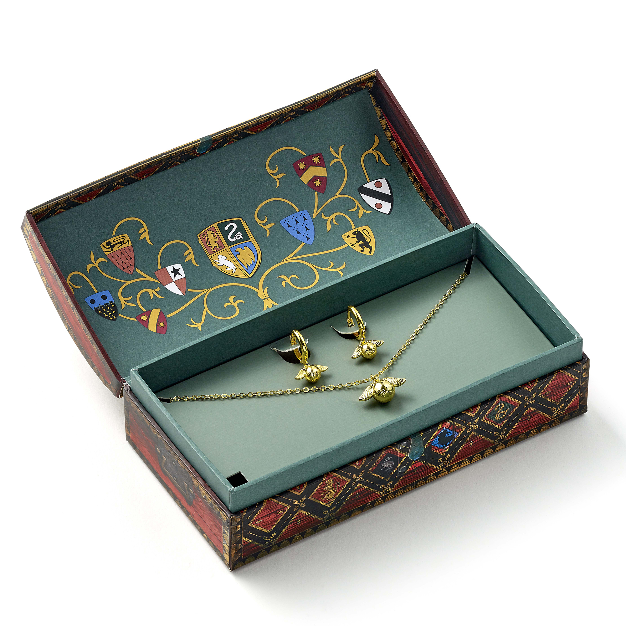 coffret cadeau quidditch collier et boucles d'oreilles vif d'or the carat shop