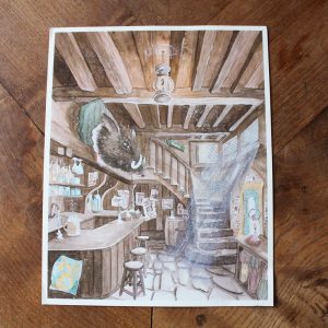 tirage d'art pub the copper kettle the wizarding trunk