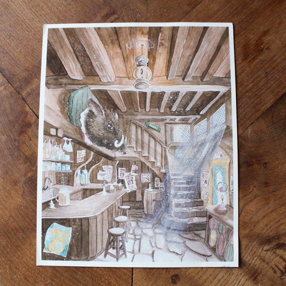 tirage d'art pub the copper kettle the wizarding trunk