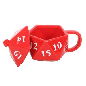 tasse de rôliste en forme de d20 something different