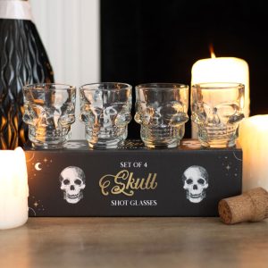 set de 4 verres à shot en forme de crânes something different