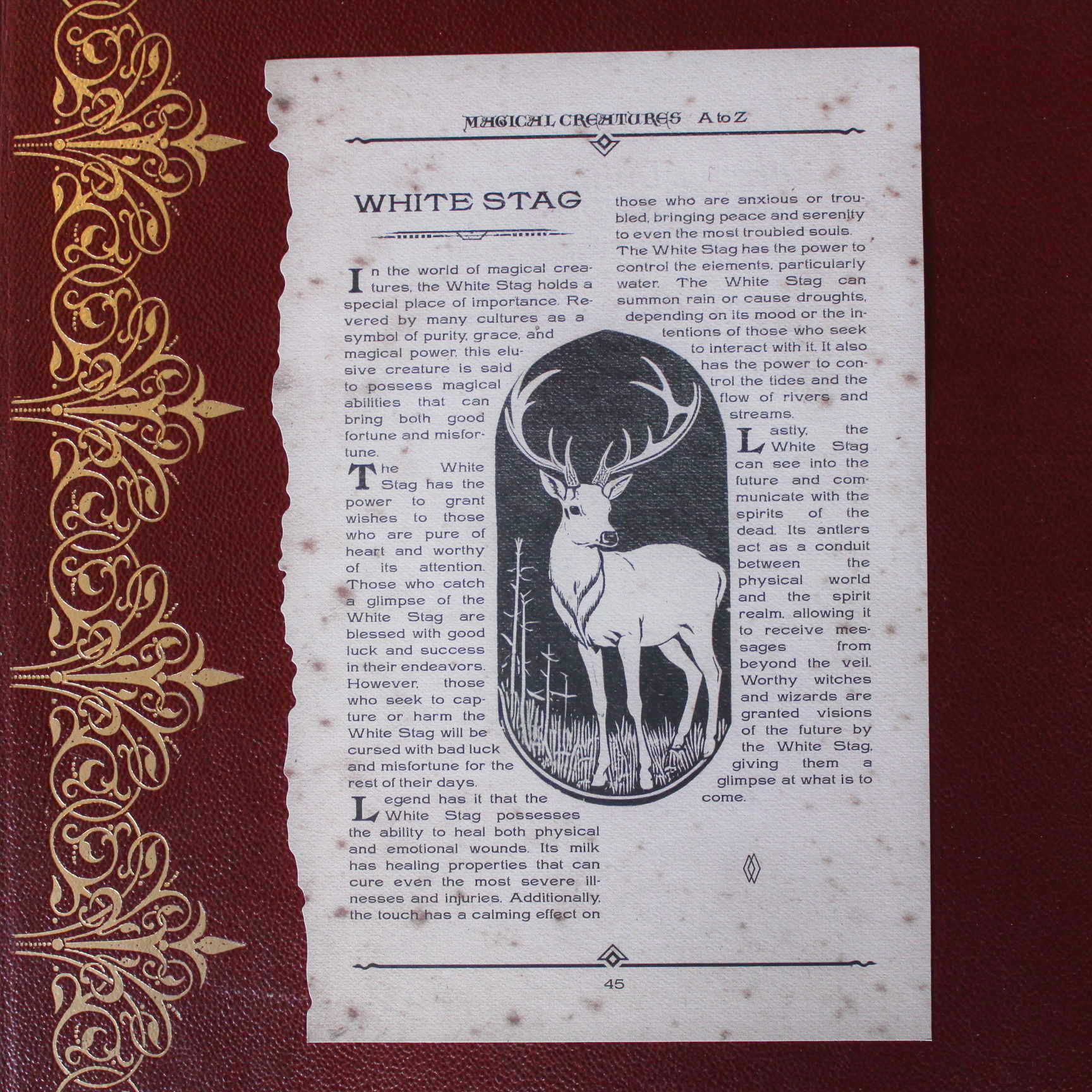 page des créatures magiques elf et erlking the wizarding trunk