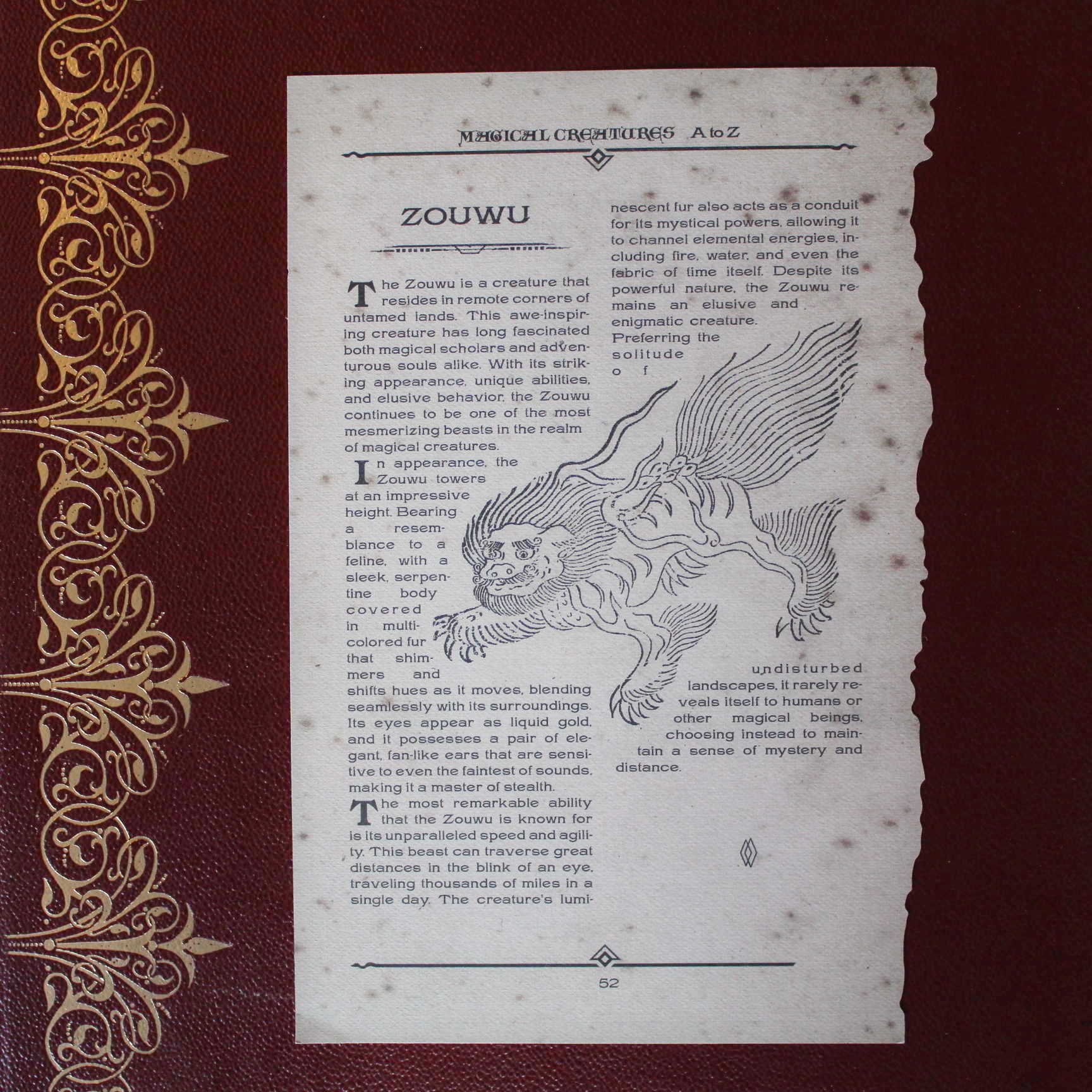 page des créatures magiques elf et erlking the wizarding trunk